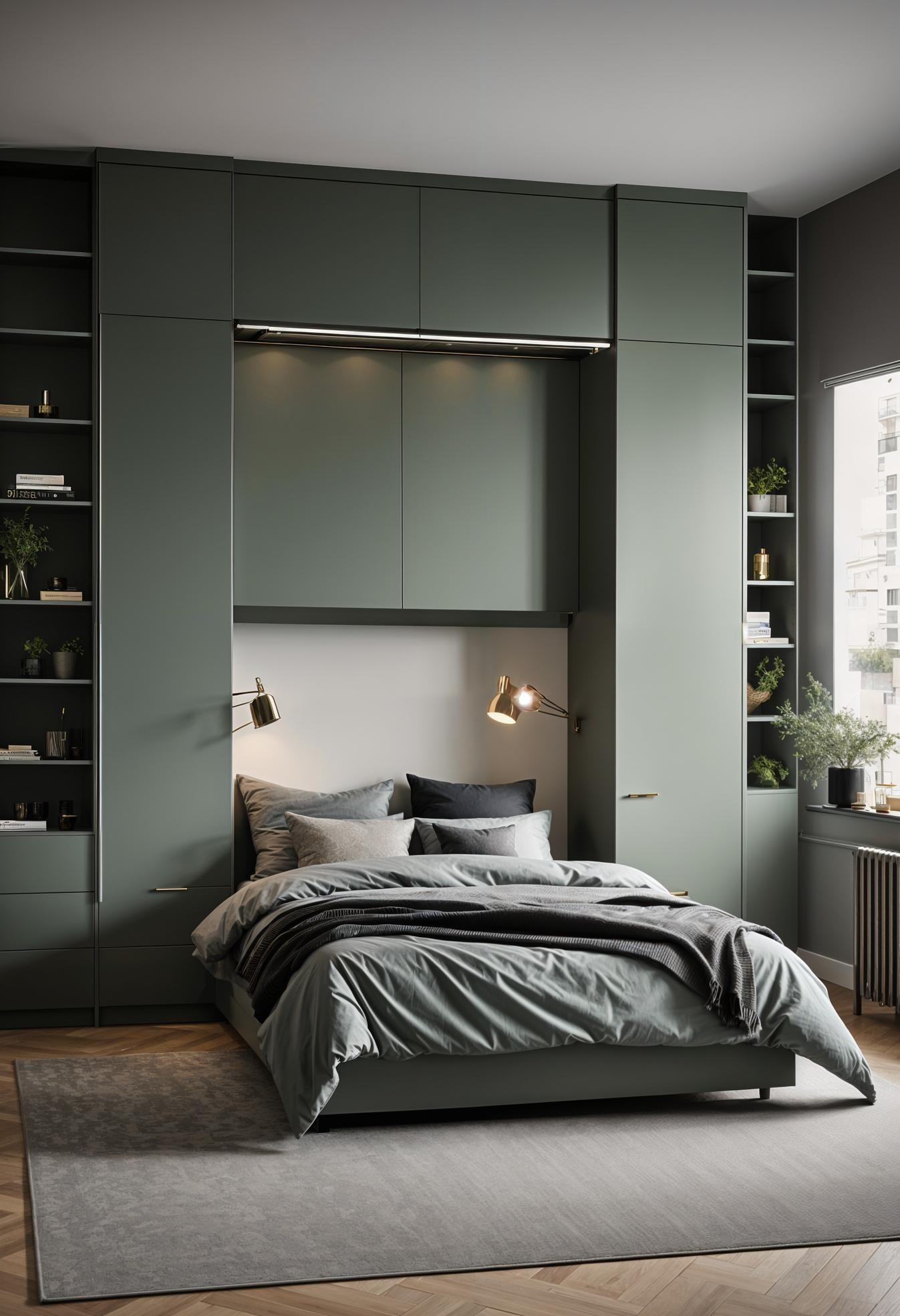 Sage Green Murphy Bed Design