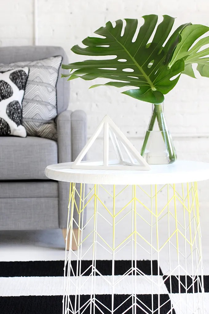 Wire Basket Side Table