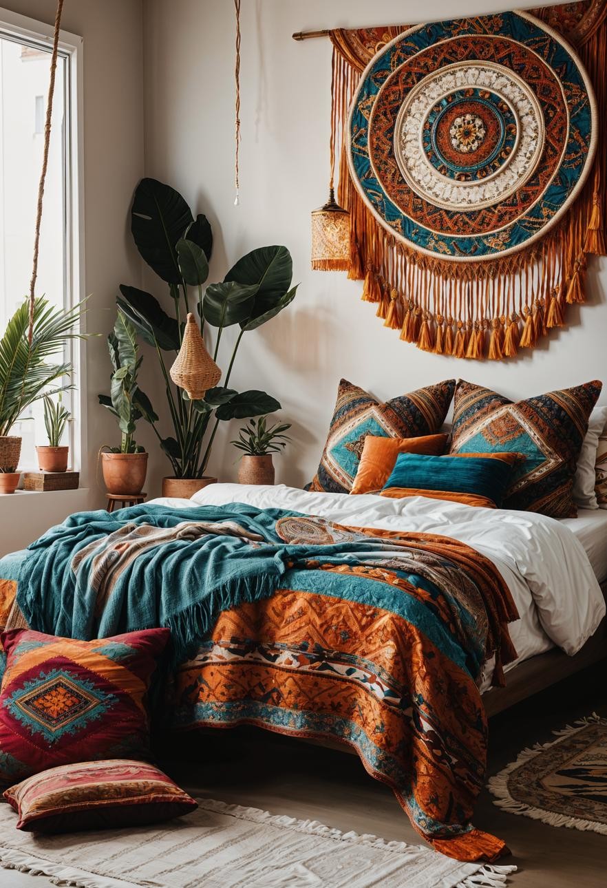 Global Boho Throw Pillow Styling