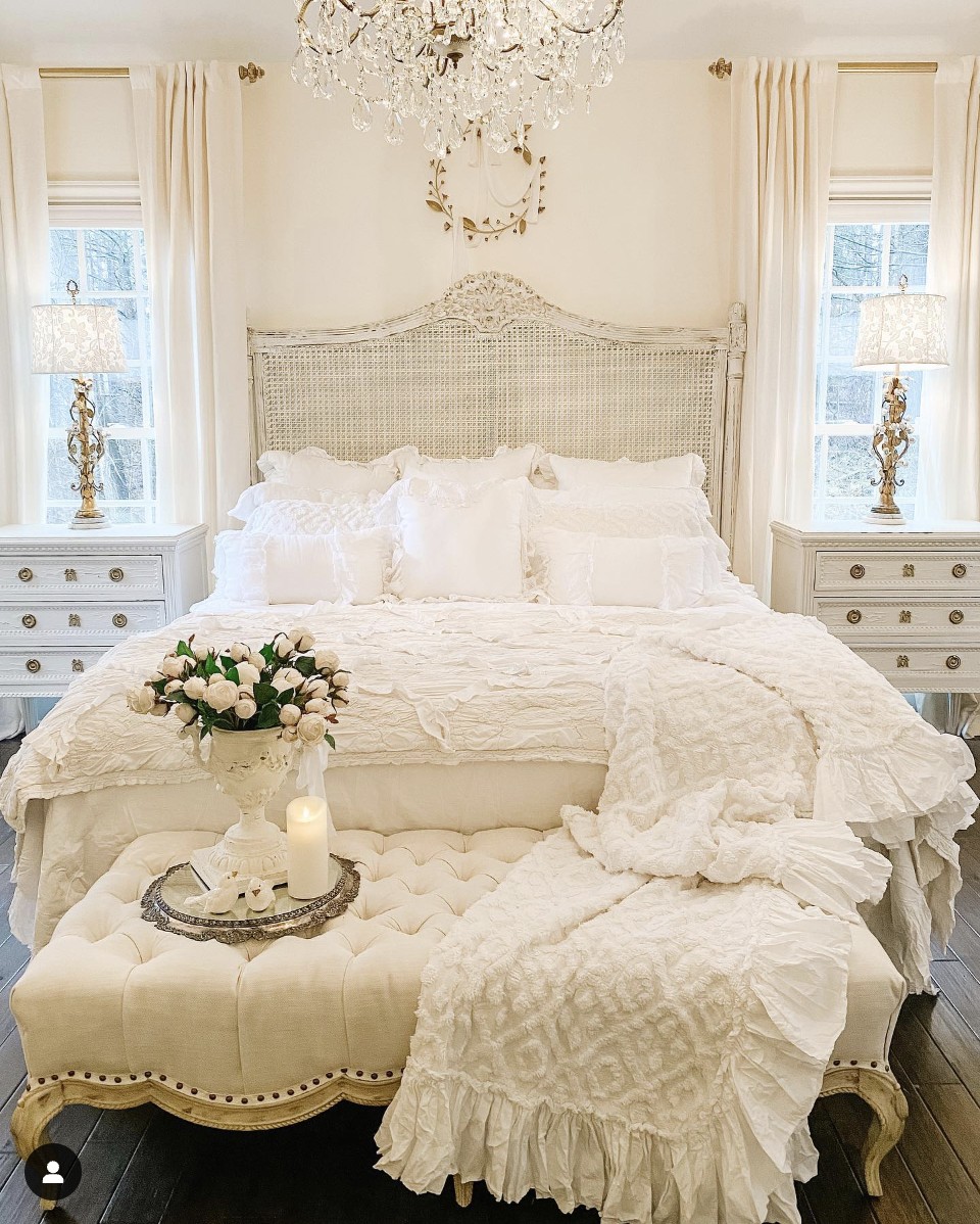 White Bedding With Different Textures