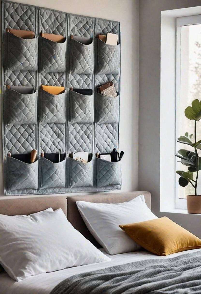 Wall Storage with Quilted Pockets