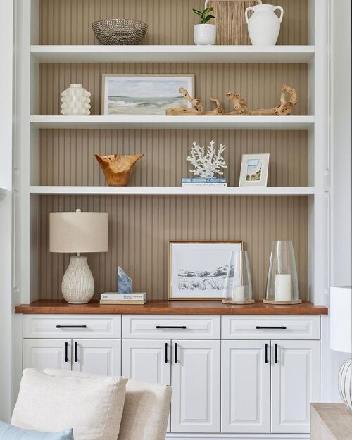 Style your built-ins with coastal decor