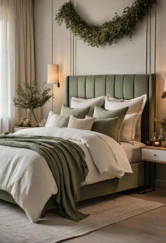 Sage Green Bed Frame or Headboard: A Statement Piece for Serenity