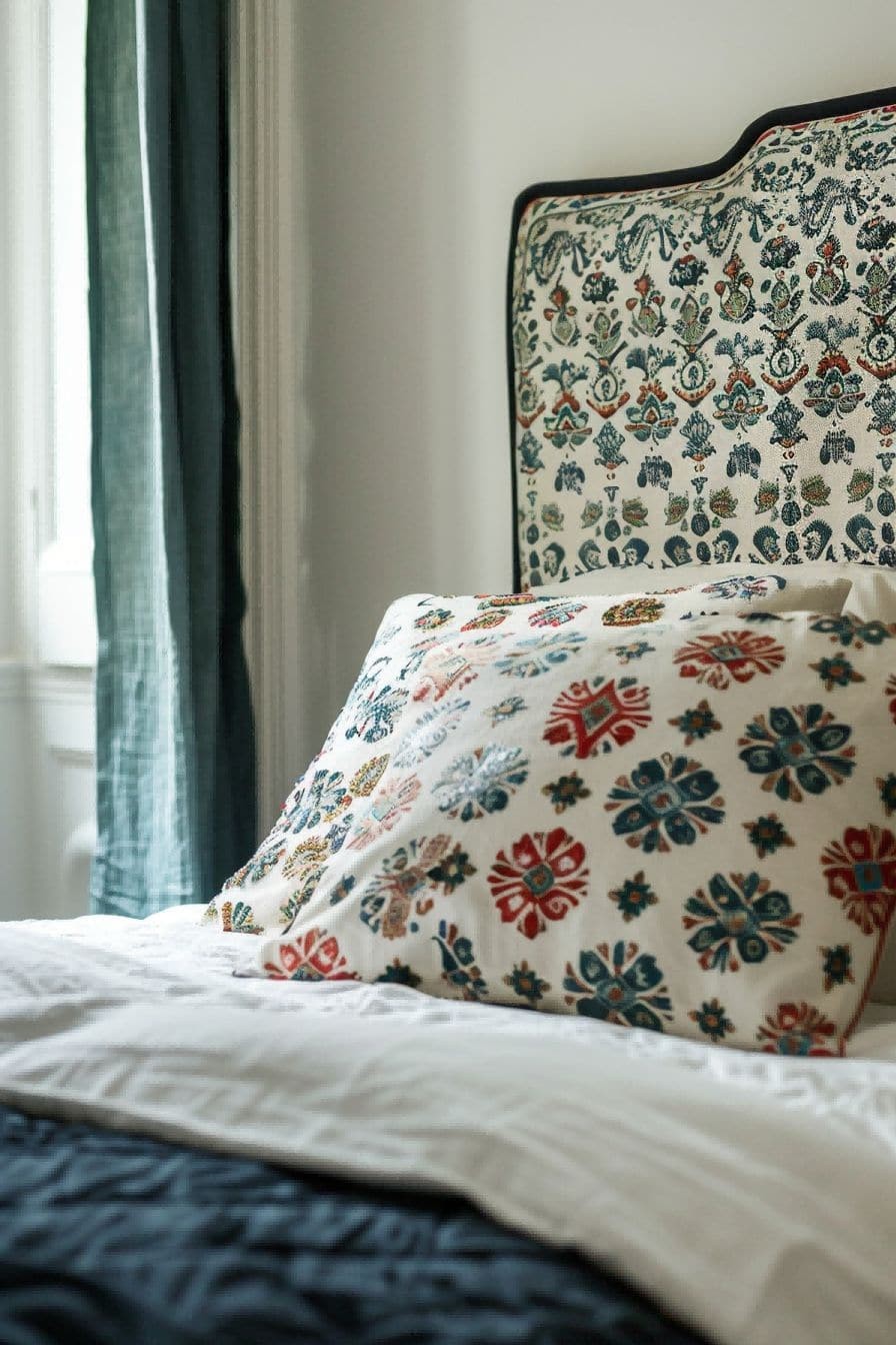 Add a patterned headboard