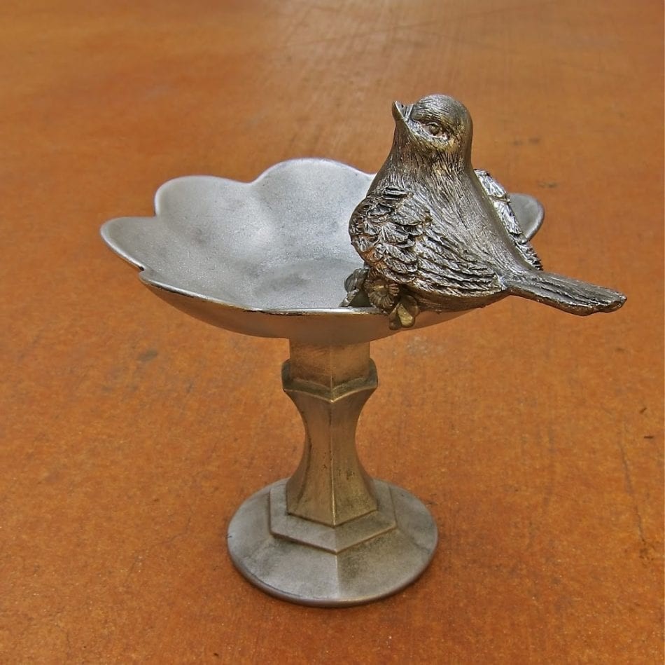 Faux Silver Pedestal Bowl