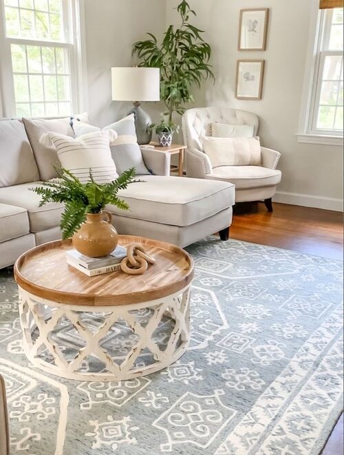 Add a rug that fits the theme