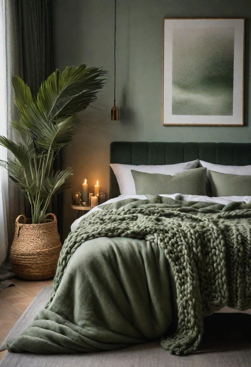 Sage Green Knit Throw