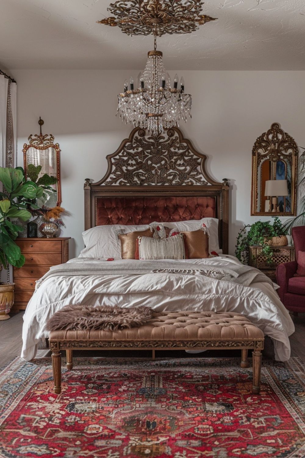 Luxurious Boho Bliss: Lavish Bedroom Sanctuary