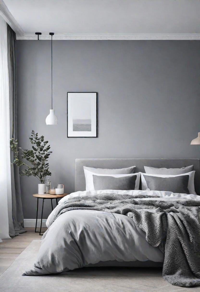 Tranquil Scandinavian Grey Bedroom