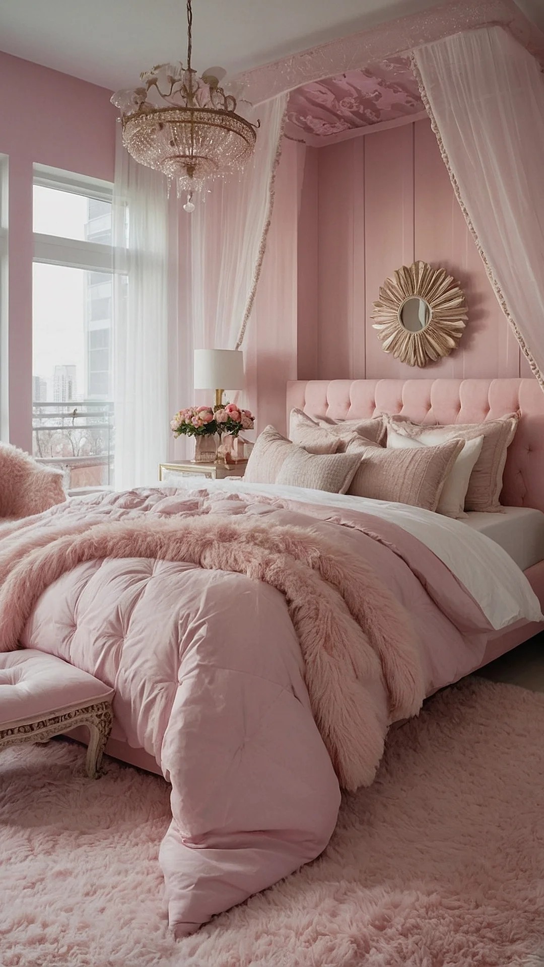 #2 Blush and Bloom: Pink Bedroom Oasis