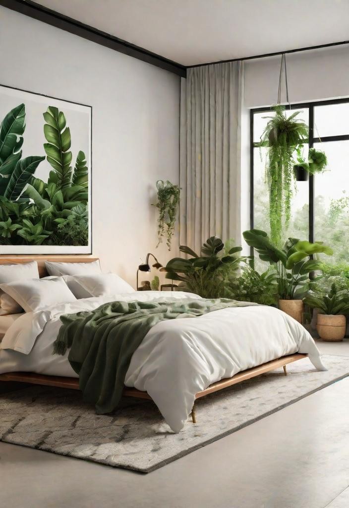 Plant-inspired Minimalist Bedroom