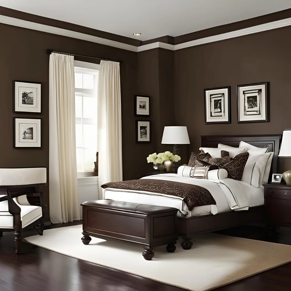 Dark Brown and White Bedroom Ideas