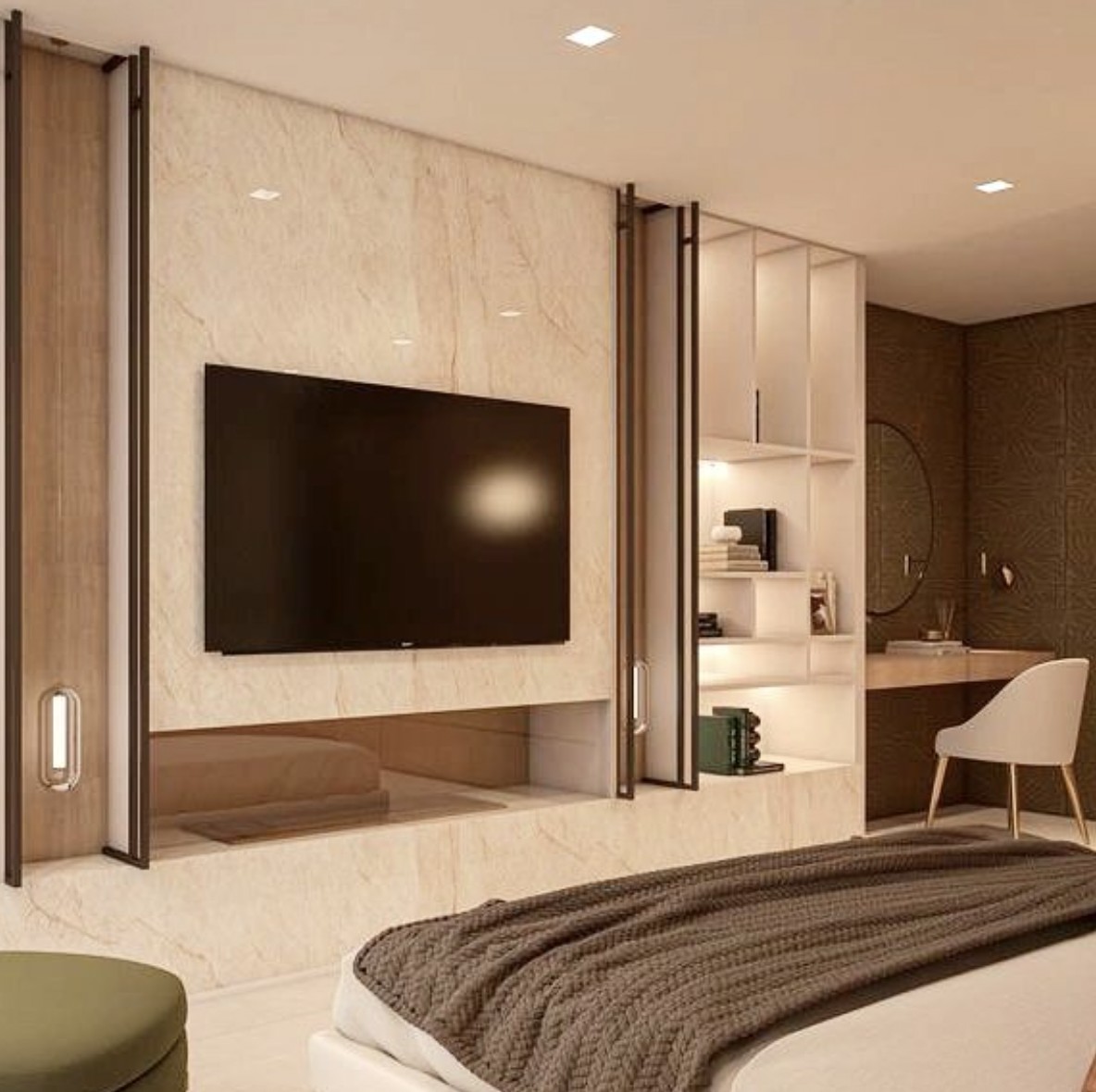 Luxurious Modern Bedroom With Best TV