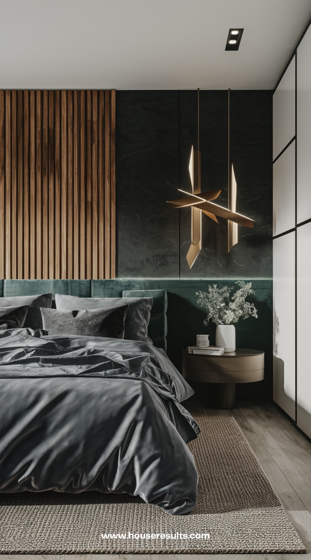 Dark Grey Minimal Bedroom