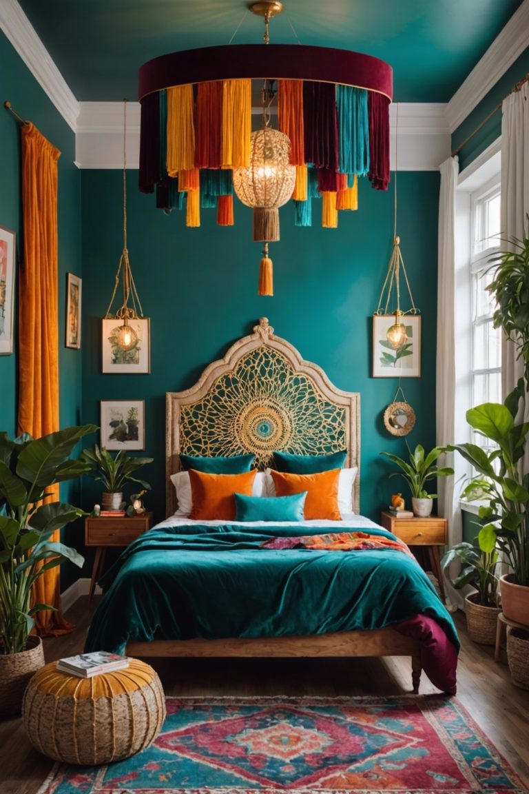 20 Boho Style Bedrooms With Hanging Lights