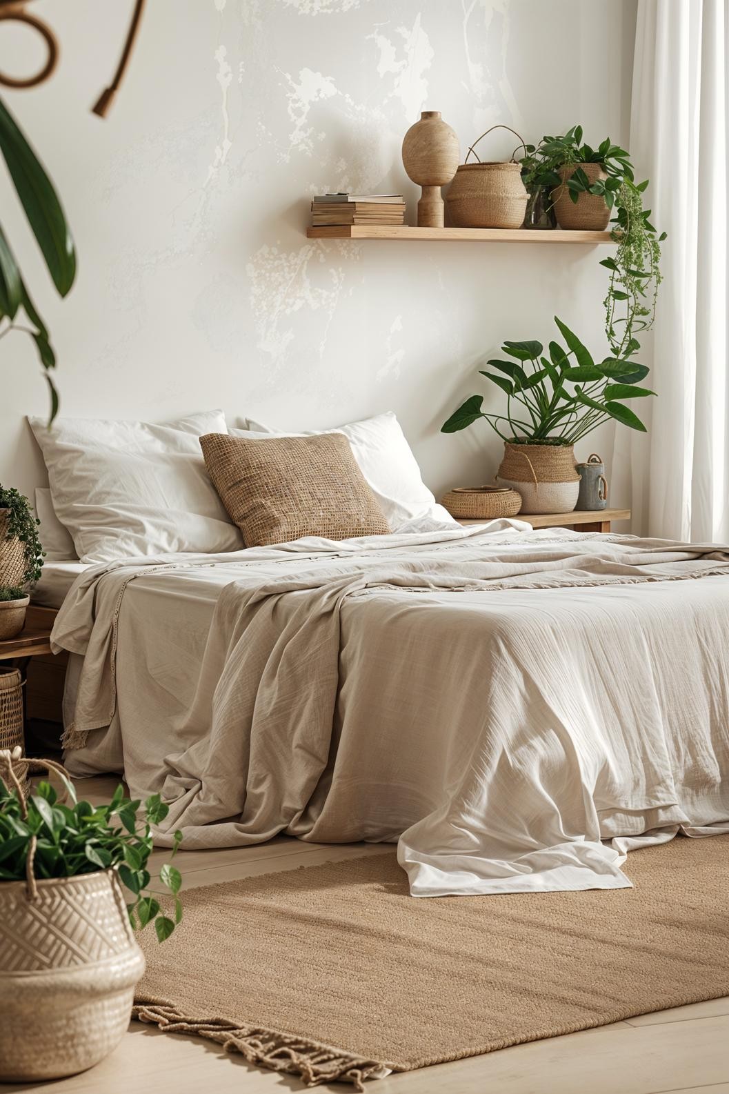 Earthy Minimalist Boho Bedroom