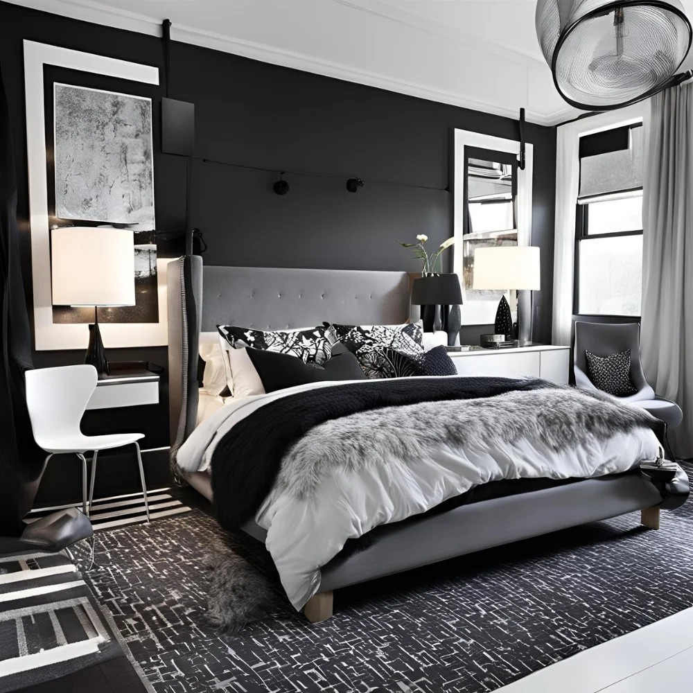 Black Grey and White Bedroom Ideas