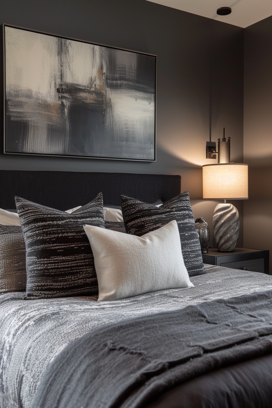 Modern Grown Woman Bedroom: Chic Charcoal Grey Sophistication