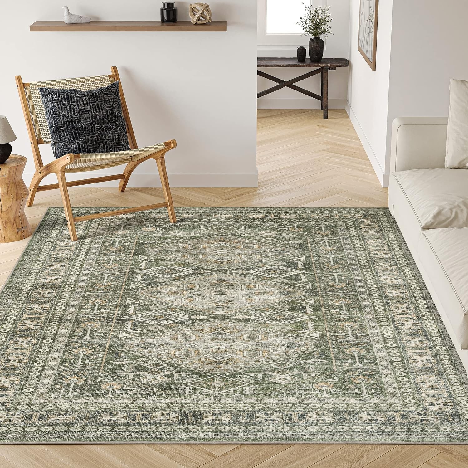 Sage Green Accent Rug: Adding a Touch of Peace to Your Bedroom