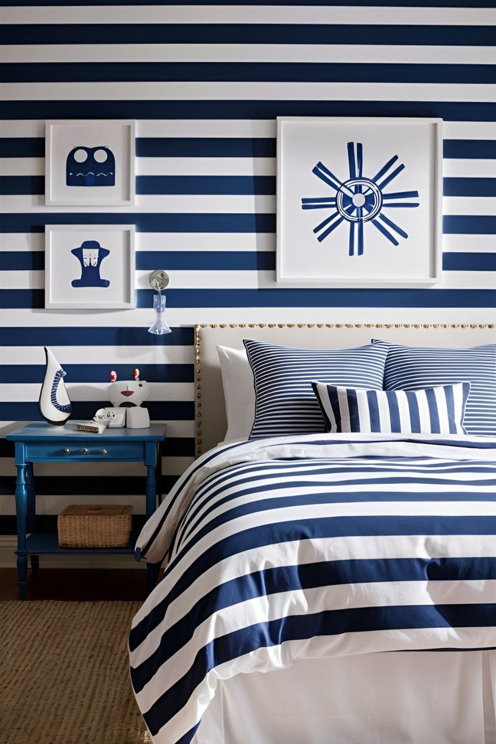 Blue and White Stripes