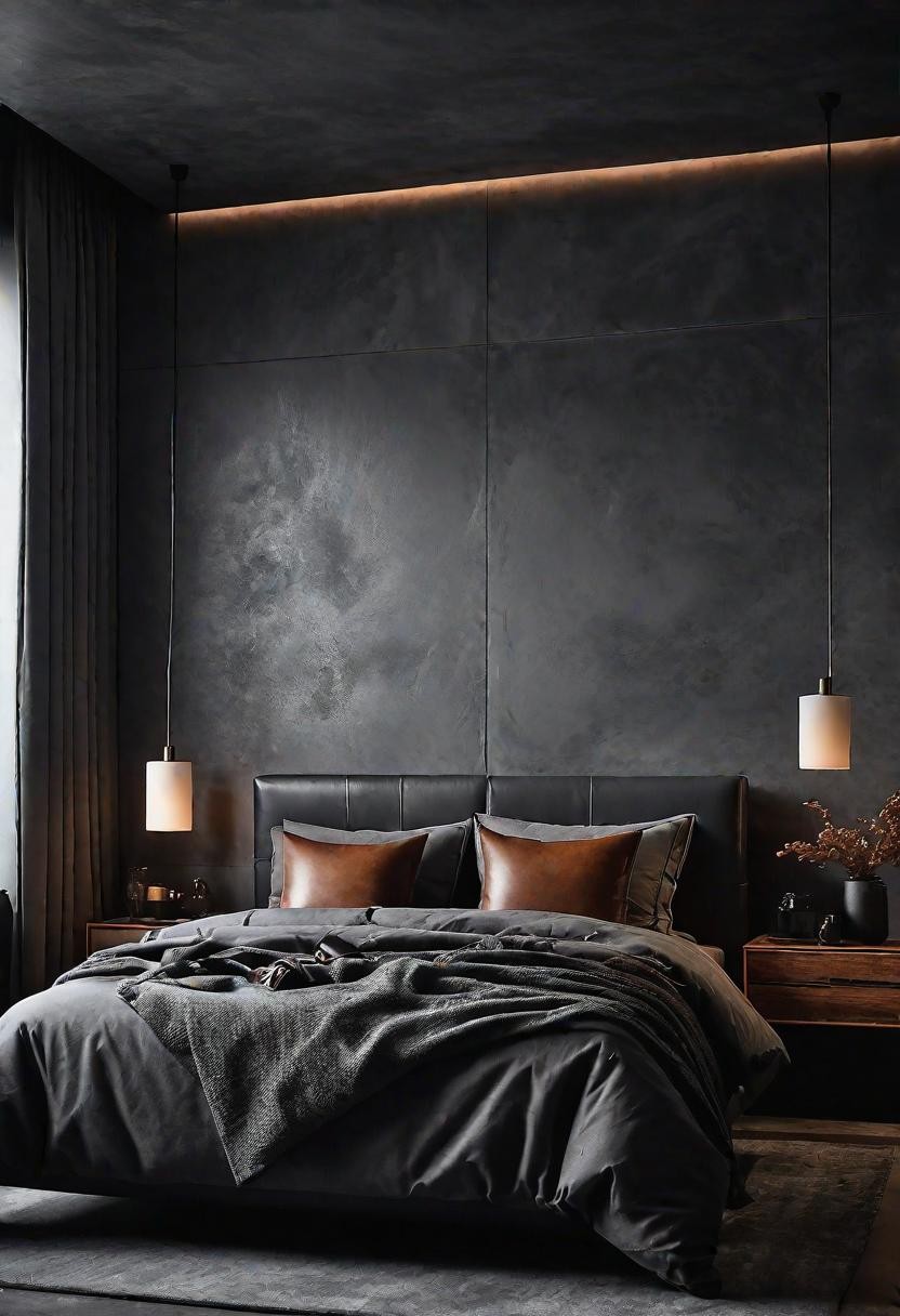 Slate Grey Masculine Bedroom Ideas