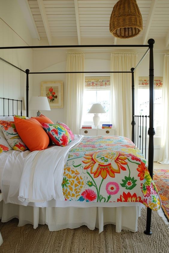 Vibrant Floral Summer Bedroom Bliss