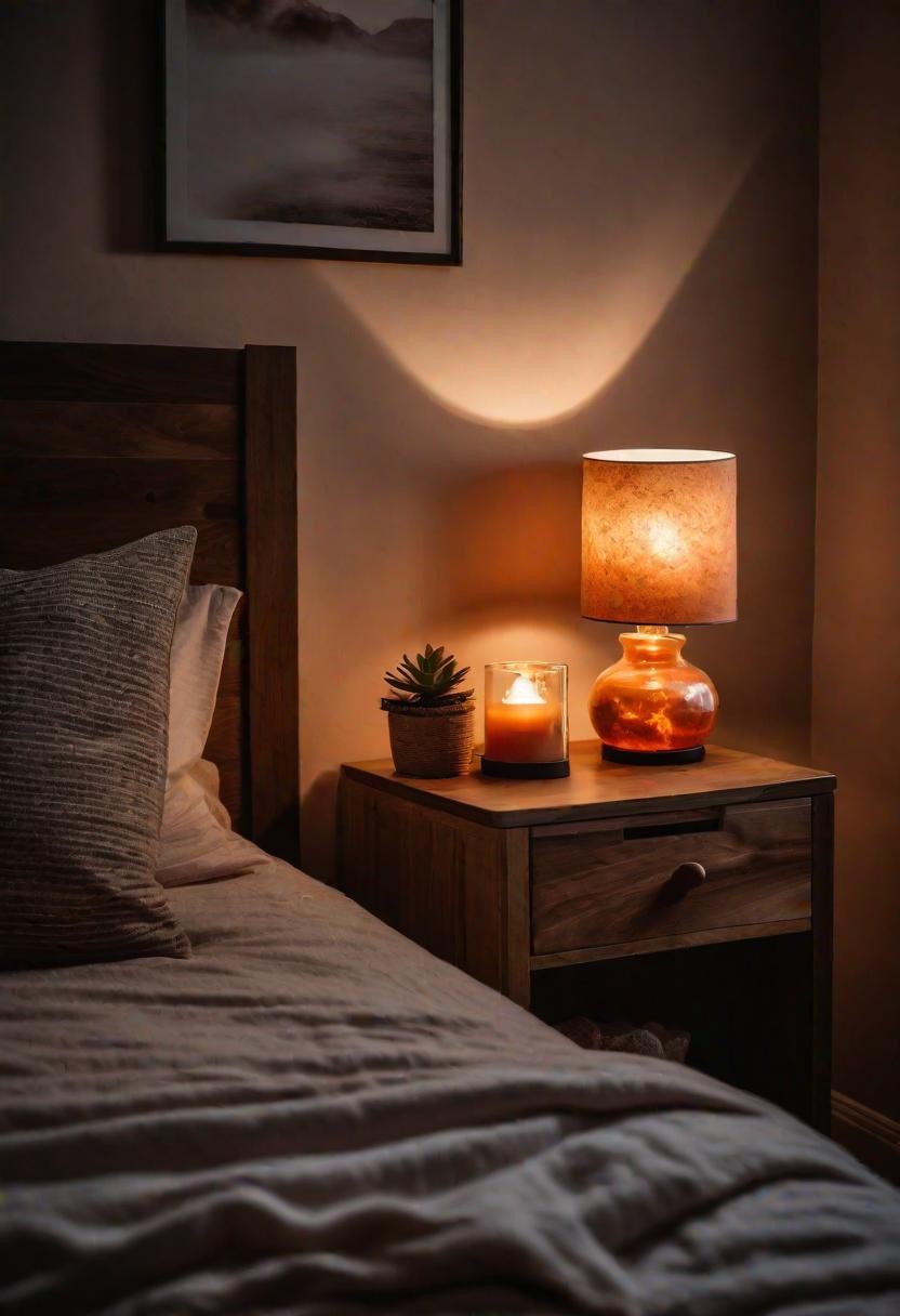 Earthy Bedroom Lighting: Salt Lamp