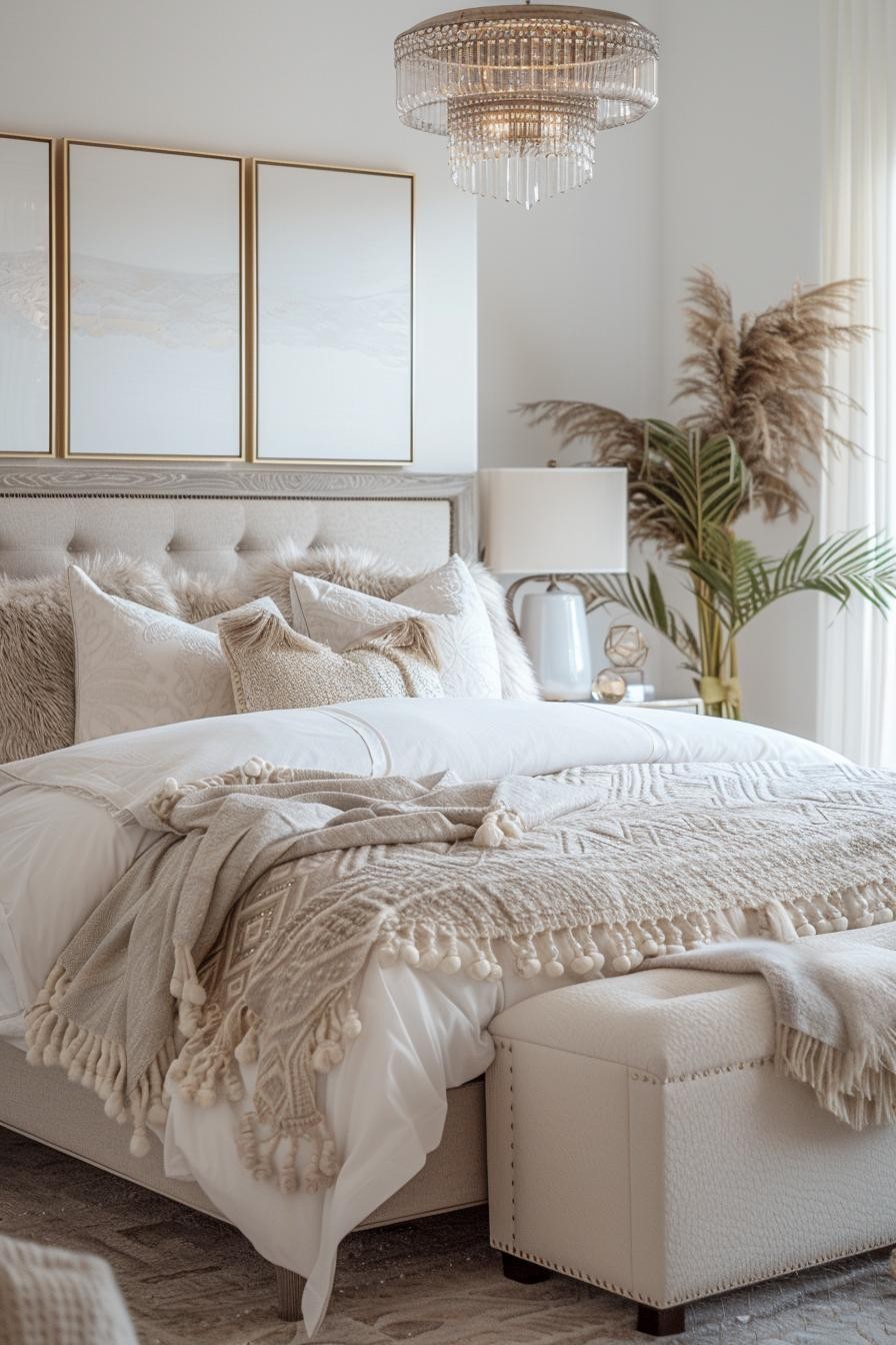 Glamorous Neutral Boho Bedroom Retreat