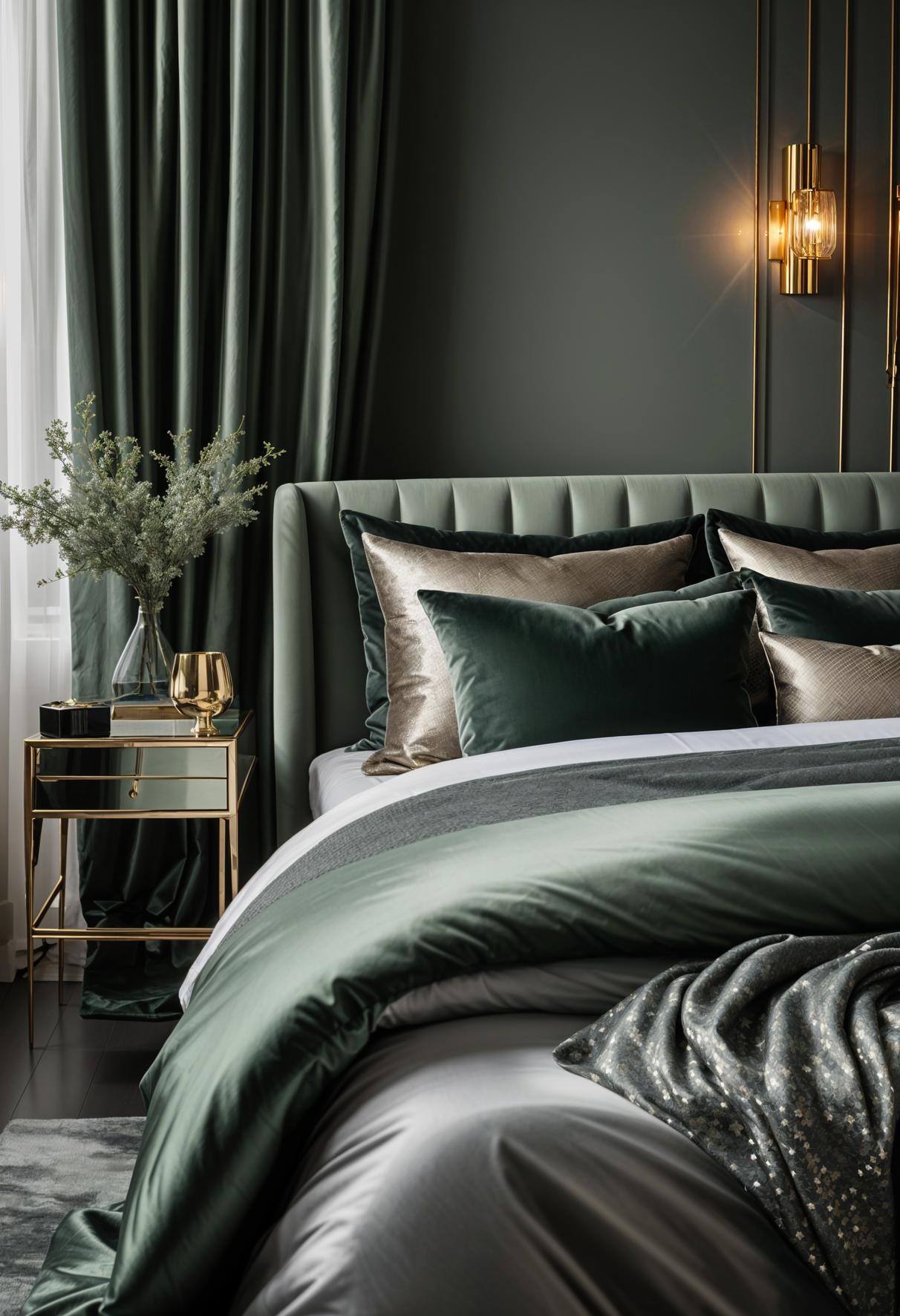 Luxe Sage Green & Grey Textiles