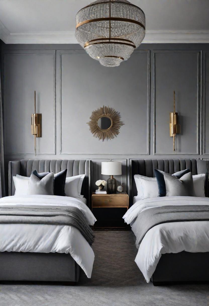 Twin Grey Guest Room Design