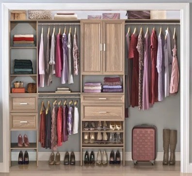 Built in closet organizers