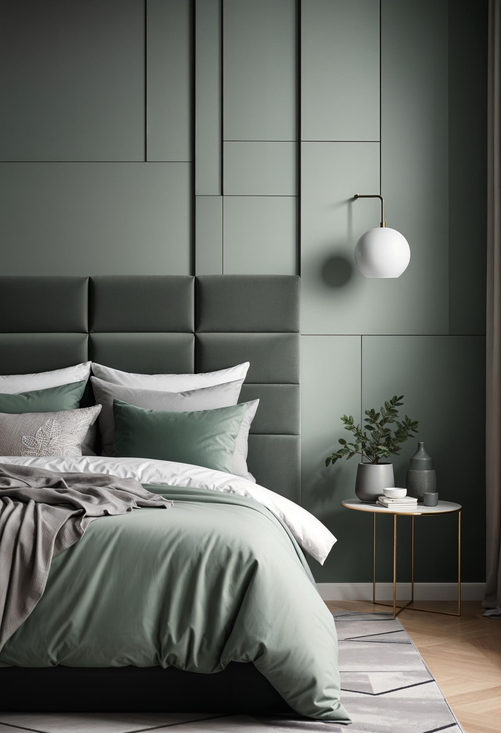 Geometric Sage & Grey Accent