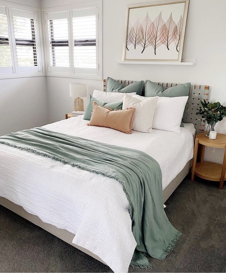 Sage Green Earthy Bedroom