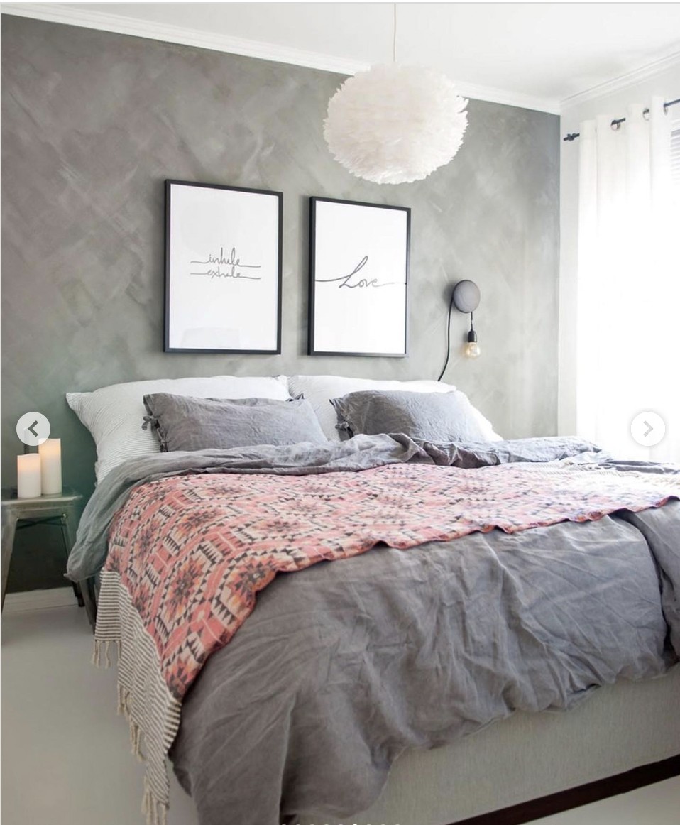 Grey painted Accent Wall With Gallery Wall