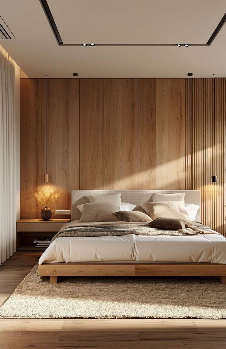 Sleek Woodwork and Subdued Serenity