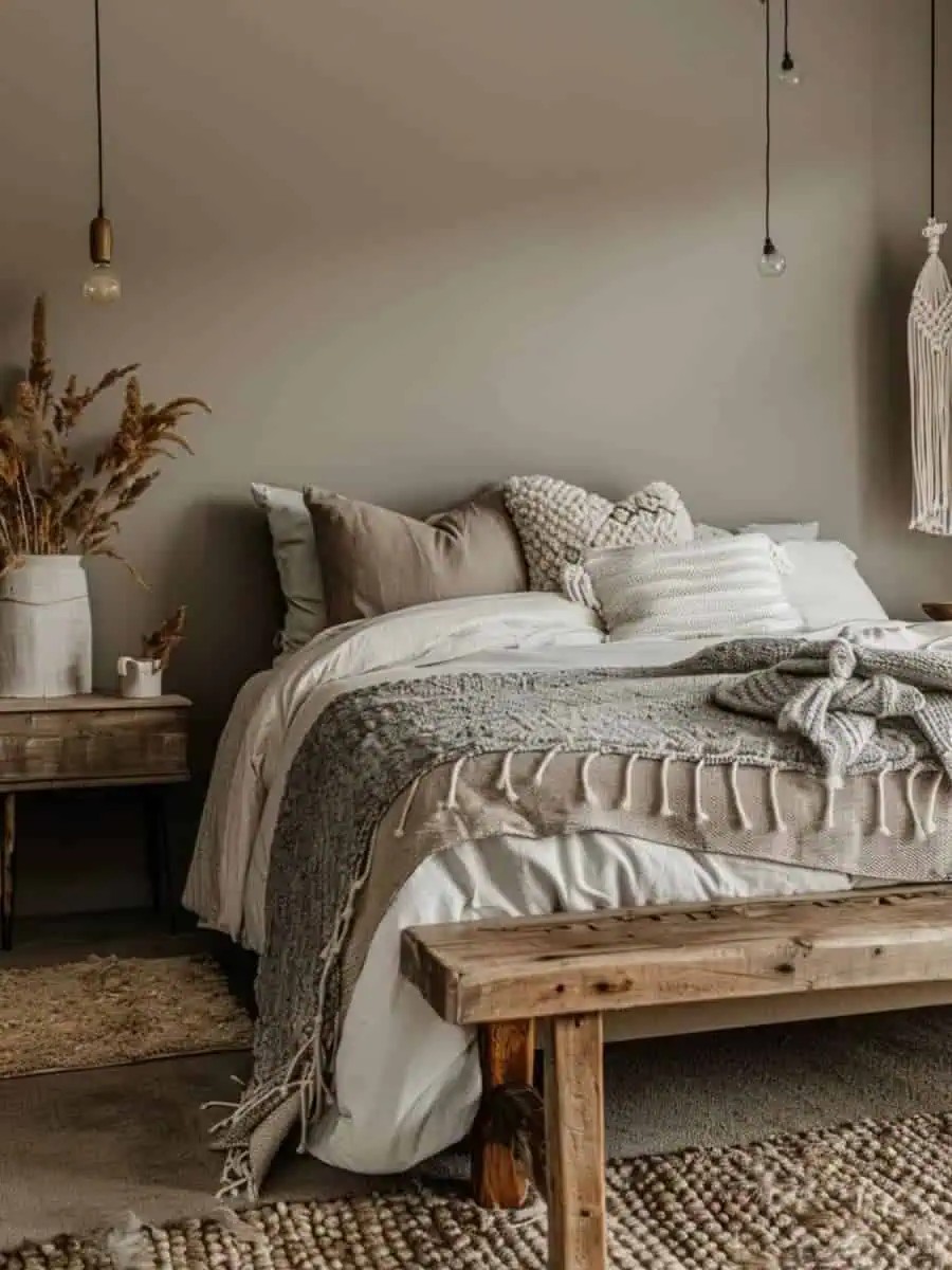 How to incorporate earthy elements into a modern bedroom?